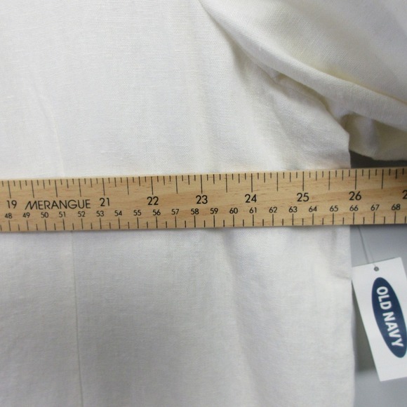 Old Navy Oversized Blazer Women XXL Ivory Linen Coastal Grandma Beach Casual 512 - Picture 10 of 12